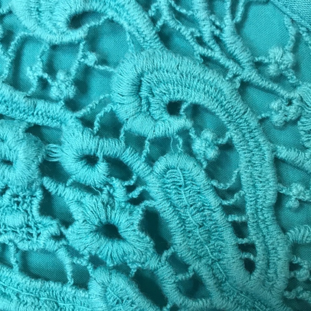 NICOLE Miller Women’s Tunic Top Teal Embroidered Size L Sleeveless Lightweight - Picture 5 of 10